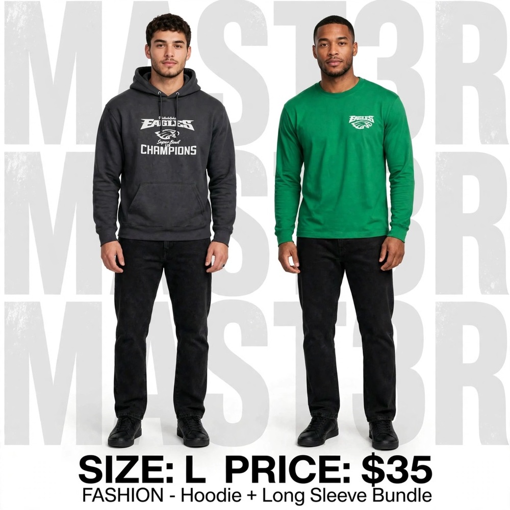 Sale ends SOON! Philadelphia Eagles Champions Hoodie and T-Shirt bundle 2 for 1